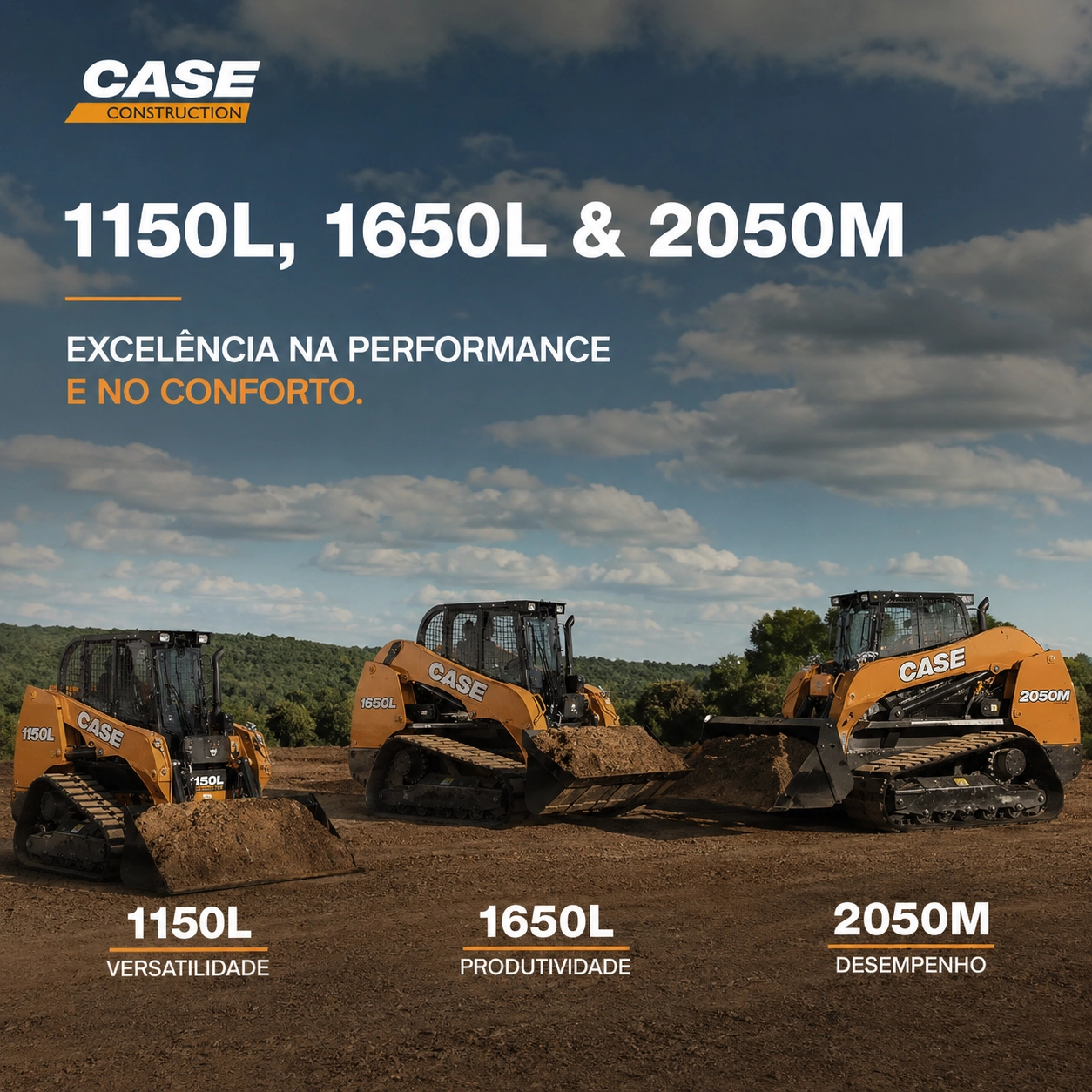 Tratores de Esteira CASE Linha 1150L, 1650L e 2050M para Locação em Estrela do Sul/MG
