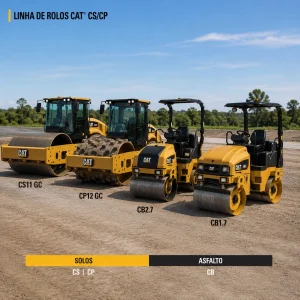 Rolo Compactador Caterpillar Linha CS/CP para Locação em Capinópolis/MG