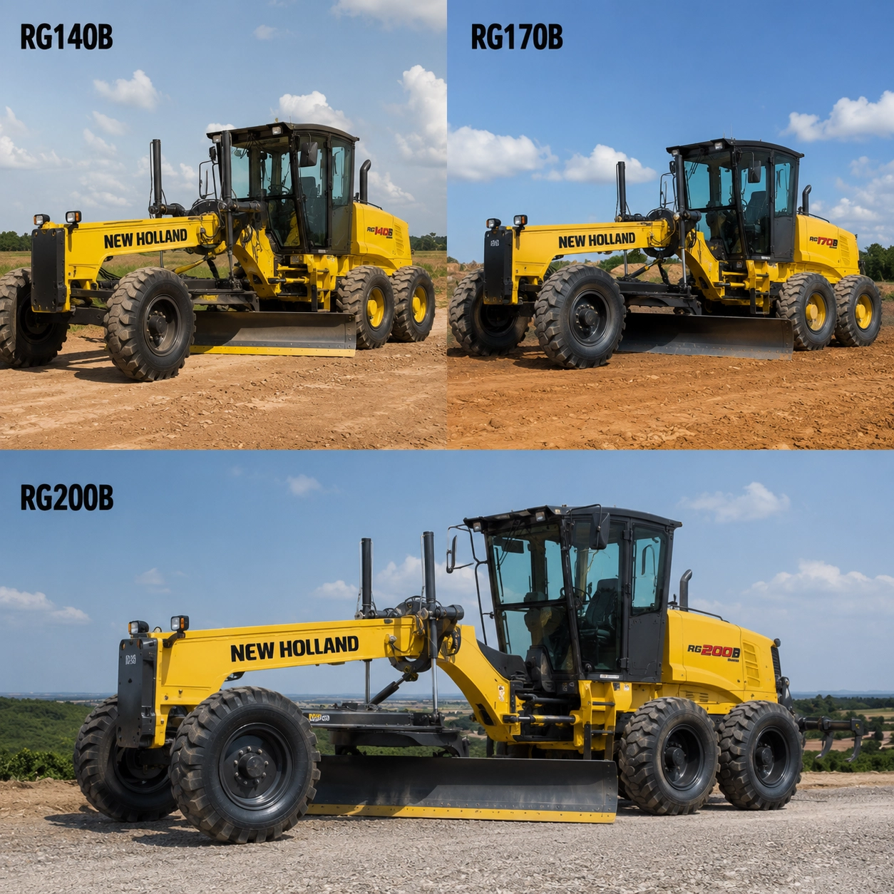 Motoniveladoras New Holland RG140B, RG170B e RG200B para Locação em Iraí de Minas/MG