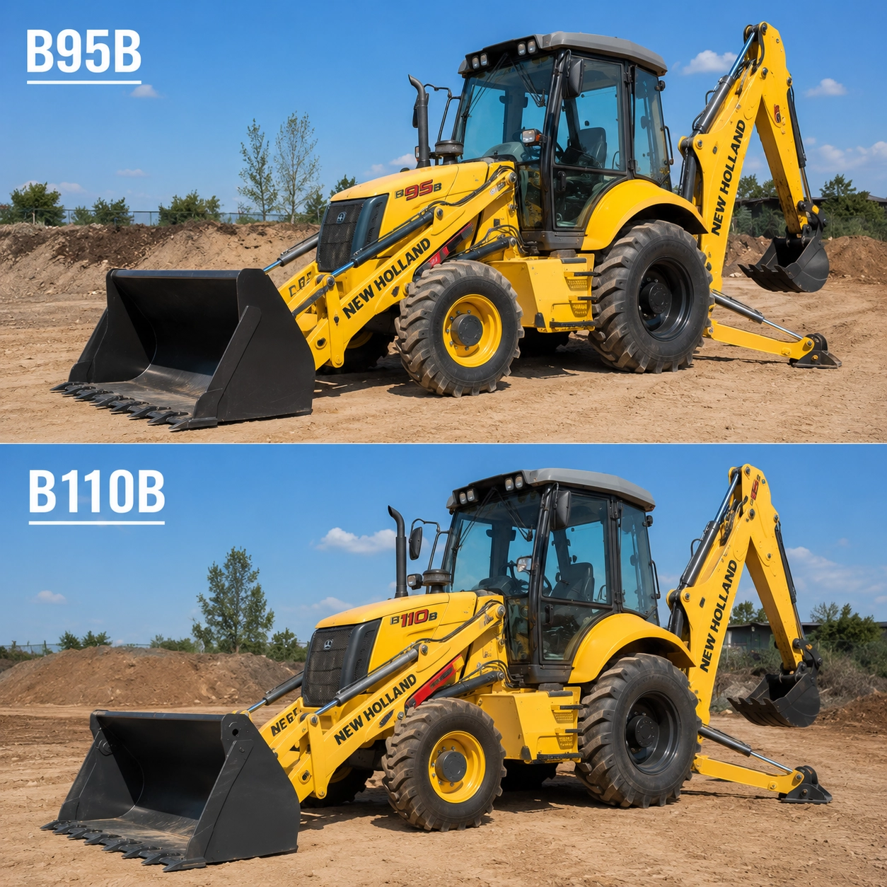 Retroescavadeiras New Holland B95B e B110B para Locação em Campina Verde/MG
