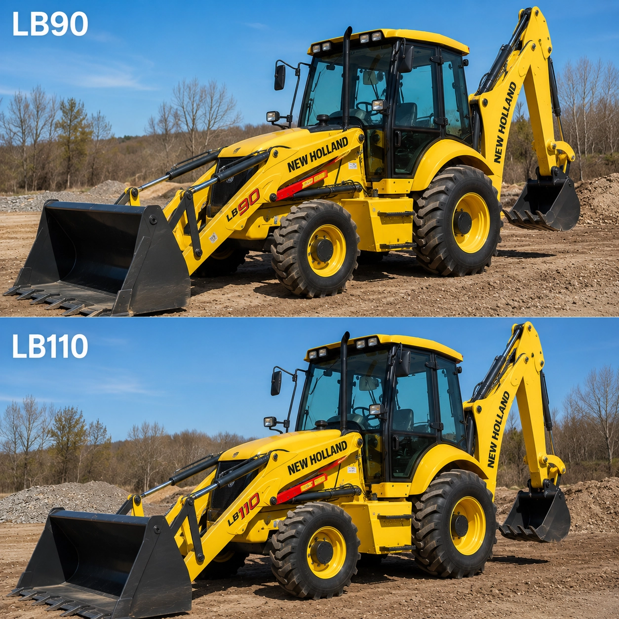 Retroescavadeiras New Holland LB90 e LB110 para Locação em Itapagipe/MG